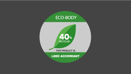 Flaviker's concrete commitment to sustainability continues thanks to the exclusive ECO-BODY mixes, containing a minimum of 40% of high quality raw materials, recovered from external and internal processing, used for several collections in this catalogue. The value of this percentage is guaranteed by Bureau Veritas, which certifies the ECO-BODY mixture. This feature allows our products to be included in the calculation of credits for the LEED building certification. You can download the complete list of ECOBODY products in the download area on the Flaviker website.