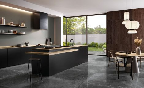 MATERIA ceramic slabs (dimensions 1635 x 3230 mm, thickness 6, 12 and 20 mm) are the end result of a long evolutionary process that has led to the perfect fusion between high aesthetic quality and excellent technical characteristics.